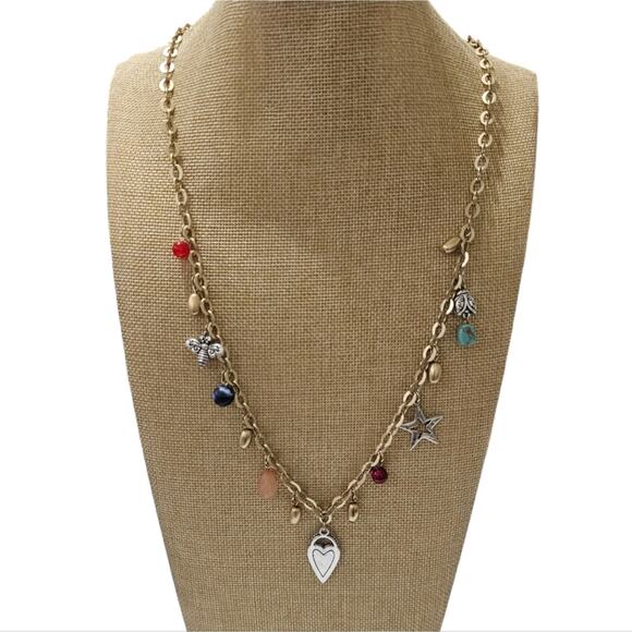 Chico's Charm Bumblebee Star Heart Ladybug Necklace New! - Picture 8 of 11